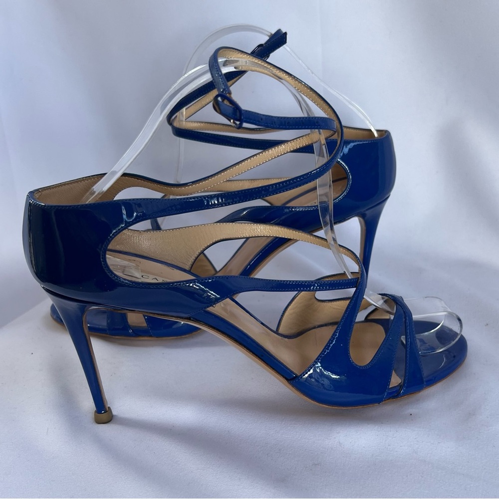 CASADEI Blue Strappy Heels 9 US - Picture 4 of 7